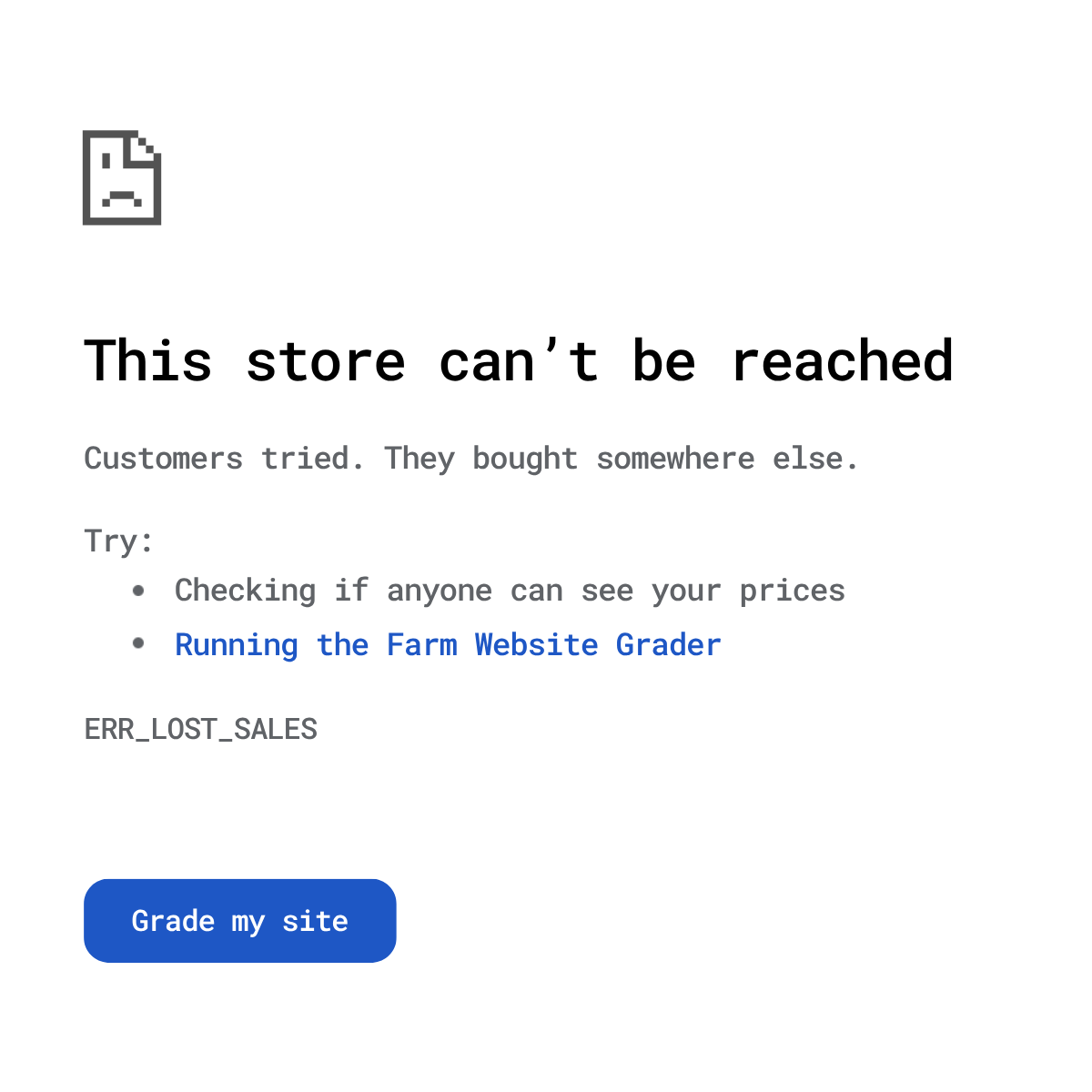 Website Grader problem-aware creative